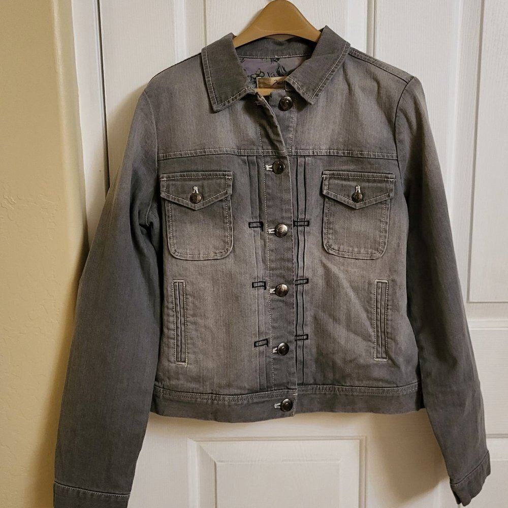 Motto Grey Denim Jean Jacket Size Small -NWT
